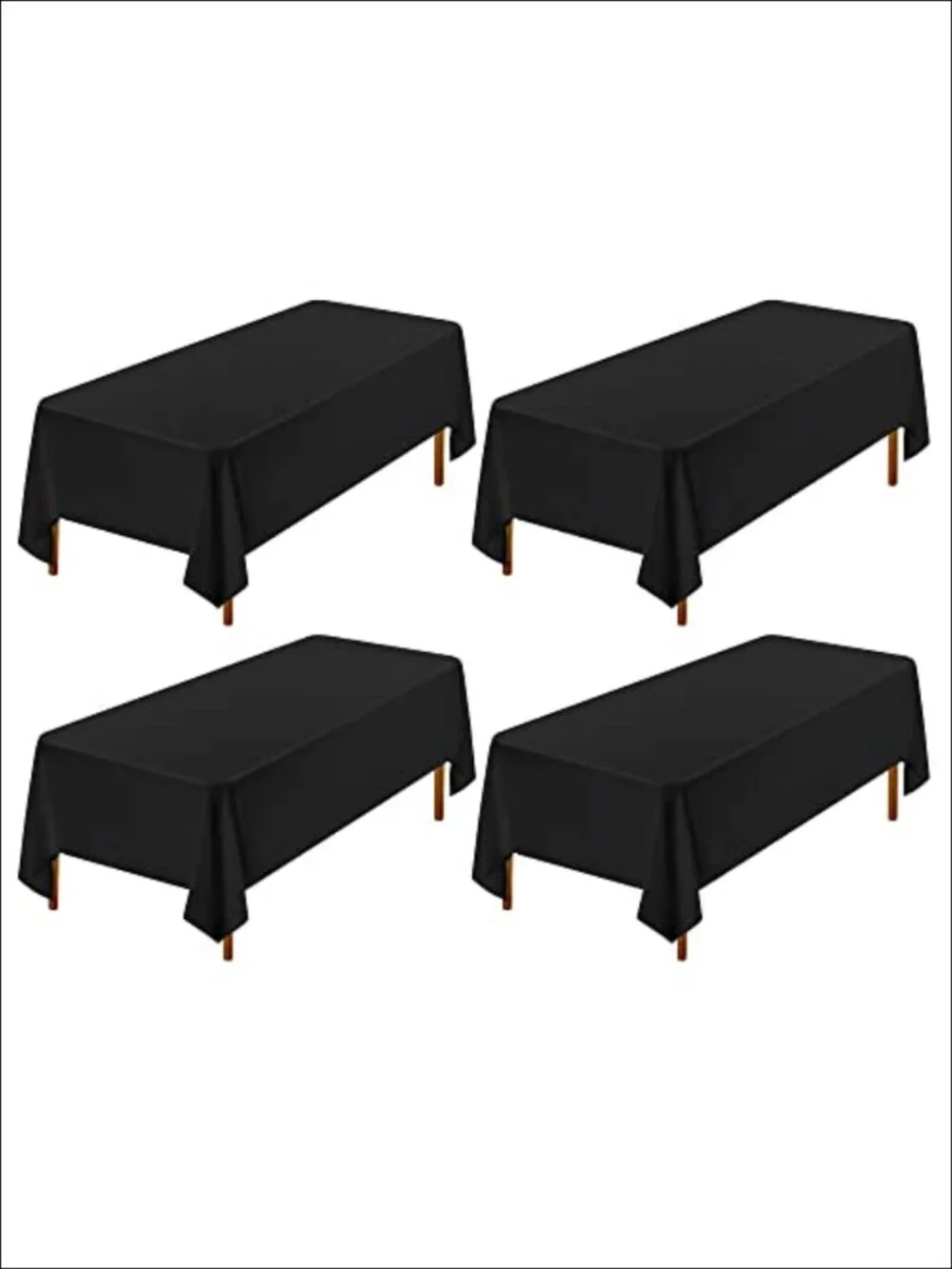 4 Pack Polyester Tablecloths 60x102 Inch Rectangle Dining Table Cover